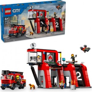 Конструктор LEGO® CITY Пожежне депо з пожежною машиною