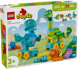 Конструктор LEGO® DUPLO® Динозаври на колесах 3в1